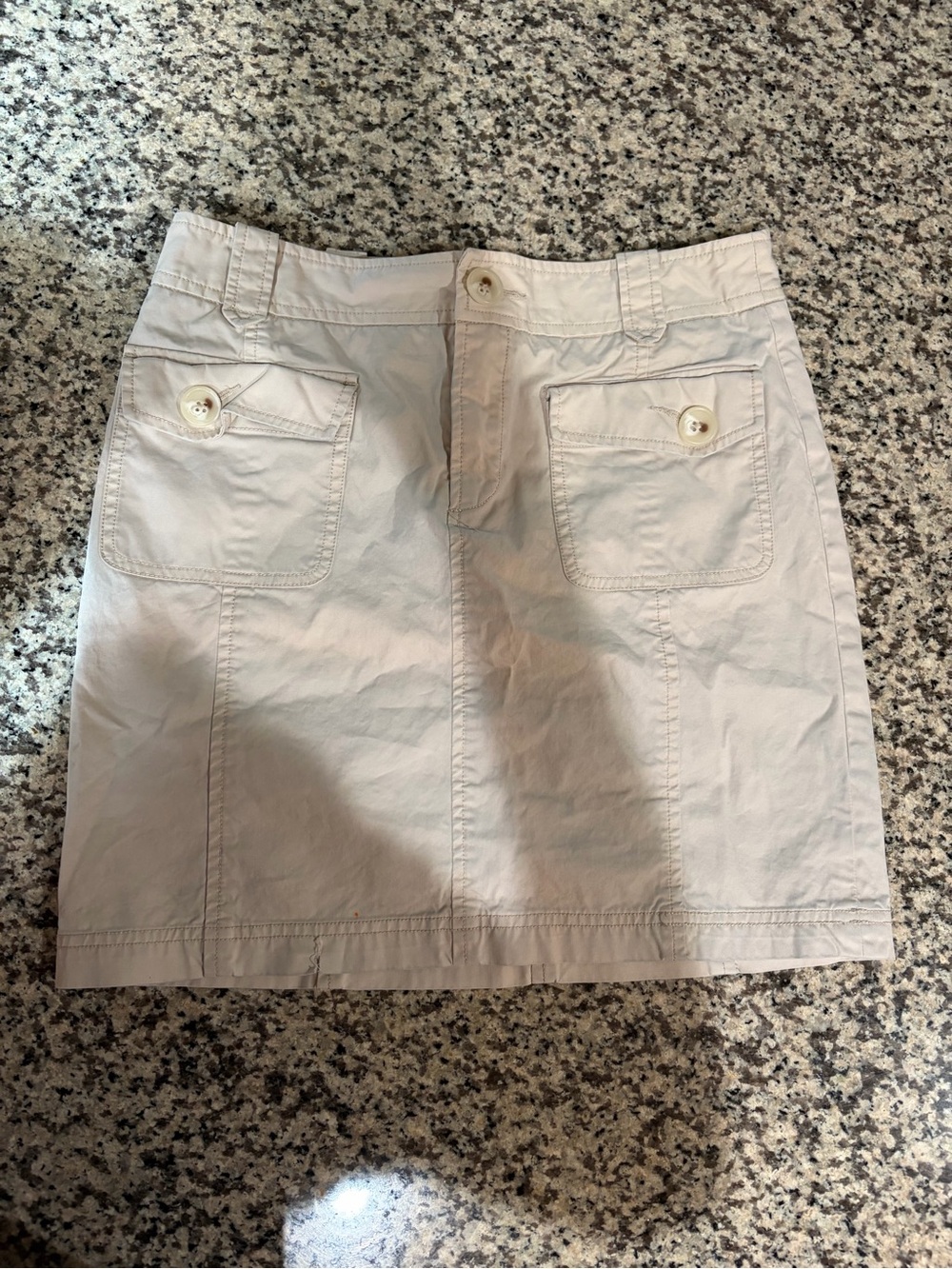 Banana Republic Cream Button-Pocket Mini Skirt